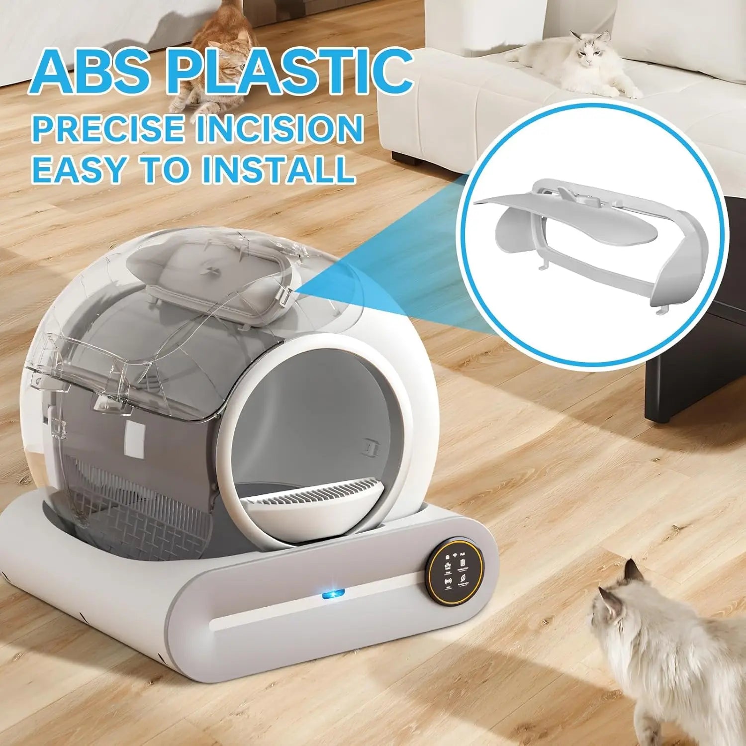 TONEPIE Accesorios para Caja de Arena Automática para Gatos, Puerta de Recambio para Contenedor de Inodoro Autolimpiable, Piezas de Repuesto, Suministros para Gatos