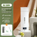 Hervidor Eléctrico Portátil de 450 ml, Taza Térmica para Té y Café, Hervidor de Agua de Viaje, Botella de Agua Anti-Escaldaduras, Menú en Inglés
