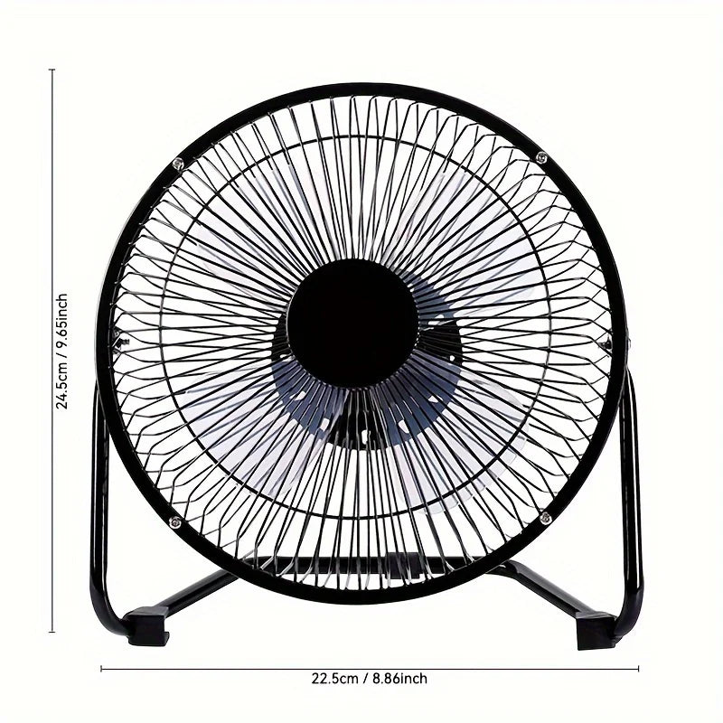 Ventilador de escritorio eléctrico USB portátil de 8 pulgadas con 2 velocidades ajustables, 4 aspas para un flujo de aire potente y rotación de 360° °   Ángulo Ajustable