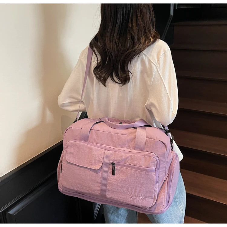 Bolsas de viaje Oxford con cremallera a la moda, bolsos sencillos de gran capacidad para mujer, gran oferta 20220, bolsas de viaje portátiles con hilo de coser