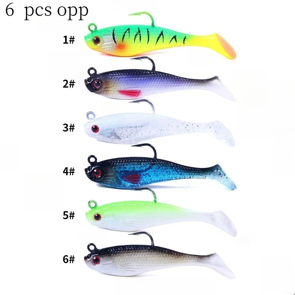 1 señuelo de pesca artificial portátil y realista con cabeza de plomo de colores, 8cm-10g, para pesca en hielo de invierno