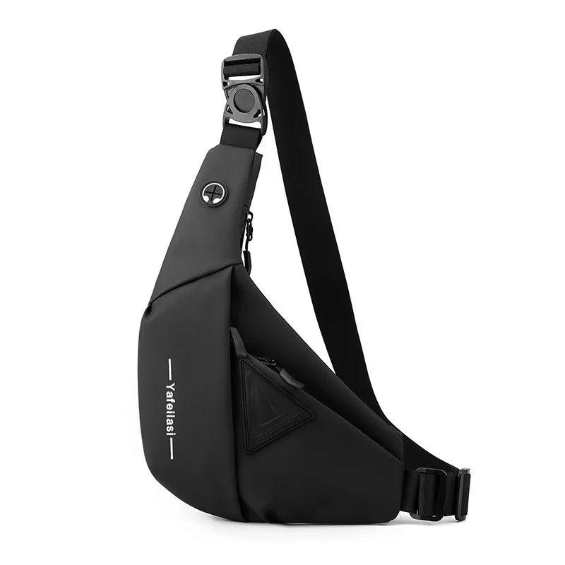 Bolso de Pecho Impermeable para Hombre, Bandolera, Mochila para Viajes Diarios, Membrana de Cuero Resistente a Salpicaduras, Ideal para Viajes Casuales