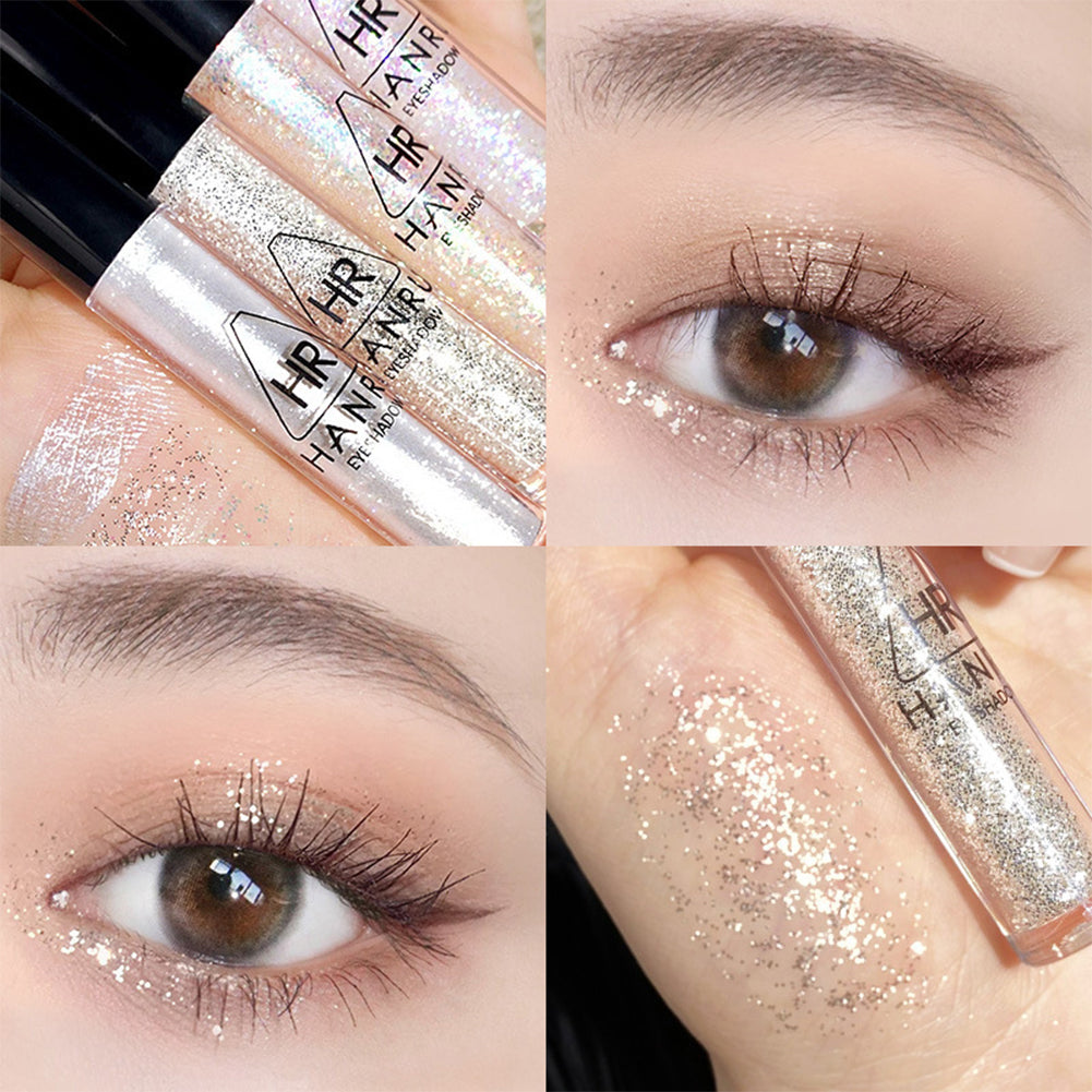 Sombra de ojos fina perlada, líquido brillante, maquillaje de ojos resistente al agua, brillo líquido perlado