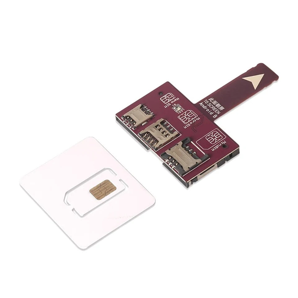 Para iPhone tarjeta SIM 4 en 1, adaptador de ranura para tarjeta externa, cambiador rápido de tarjetas, soporte para lector de tarjetas SIM para iPhone, reinicio gratuito Nano