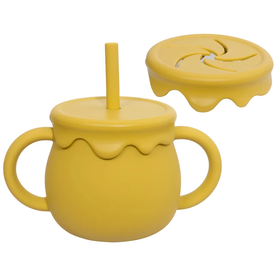 Tazas de alimentación de bebé, vasos portátiles, taza para sorber, contenedor de comida sólida, taza para aperitivos, tazas de aprendizaje para niños pequeños, suministros para recién nacidos
