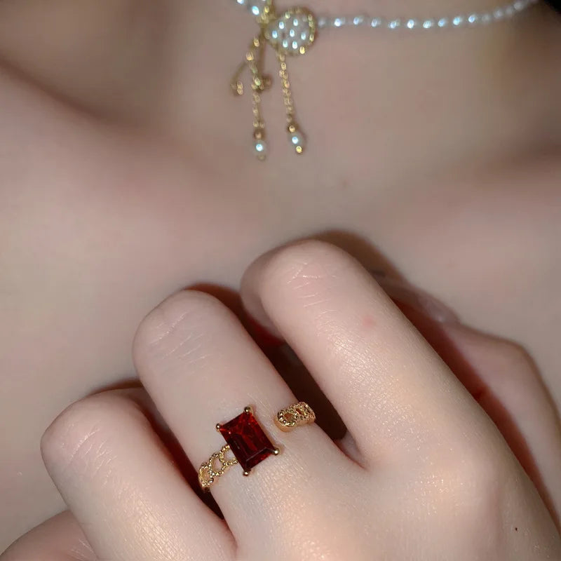 Anillo de Ópalo de Plata de Ley 925 para Mujer, Ajustable, para el Dedo Índice, Diseño Simple y Elegante, Joyería de Alta Gama, Regalo