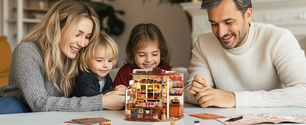 ROBOTIME-Kit de casa de muñecas de madera 3D, regalo único, adorno de decoración del hogar, artesanía de casa en miniatura desafiante DIY para adultos y adolescentes