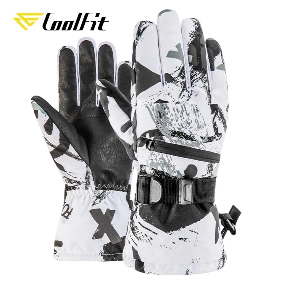 CoolFit hombres mujeres guantes de esquí ultraligeros impermeables guantes cálidos de invierno guantes de Snowboard motociclismo nieve guantes impermeables