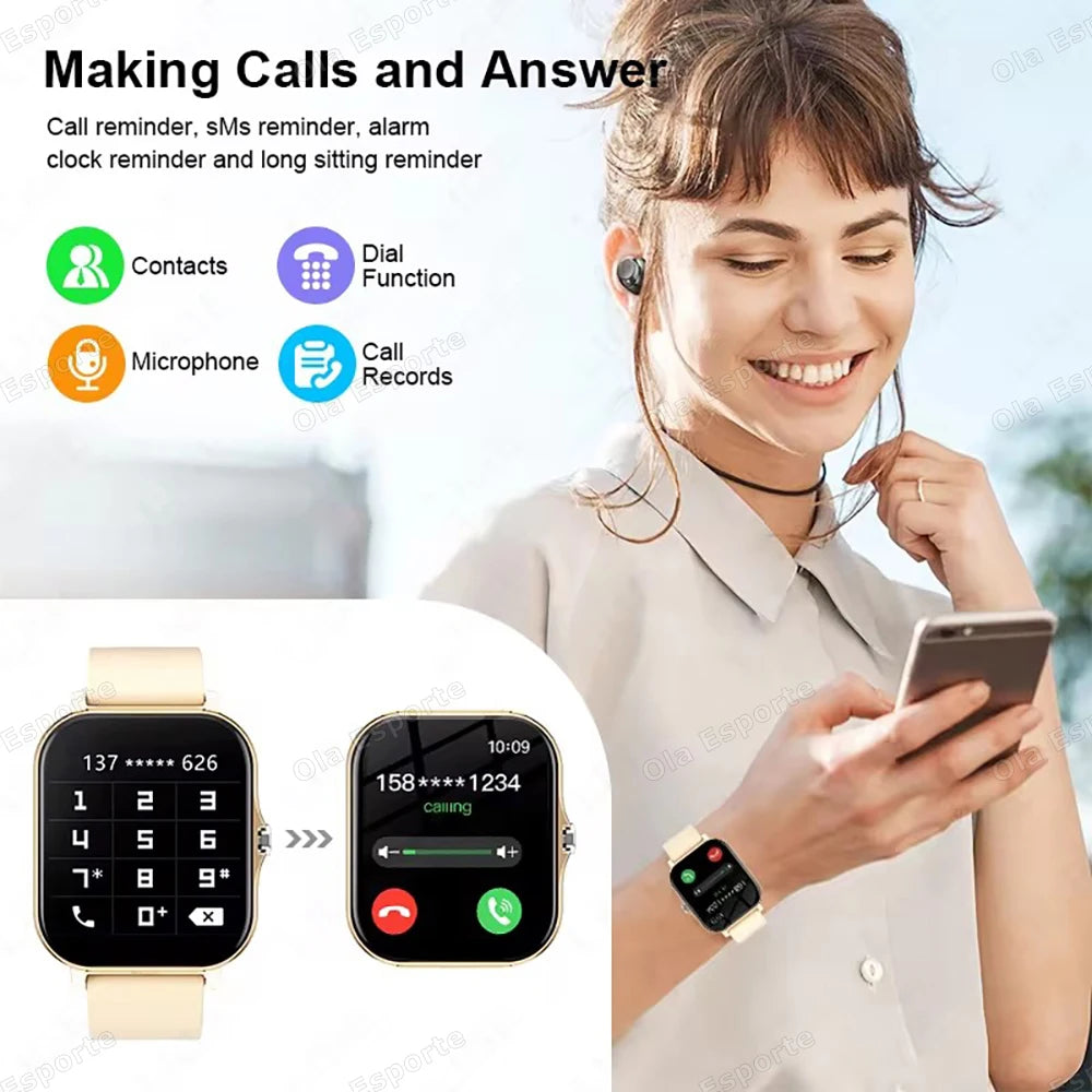 20226 Nuevo reloj inteligente de 1,83 pulgadas Notificaciones de llamadas Monitoreo del sueño Seguimiento de actividad Reloj inteligente Compatible con Android e iOS