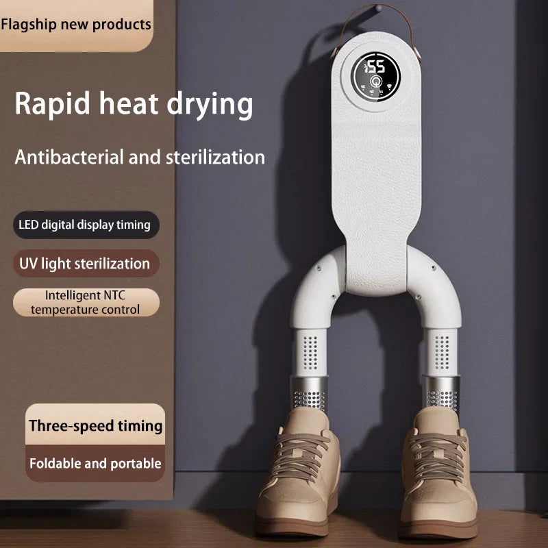 Secador de Zapatos Inteligente con Luz Púrpura, Desodorizante, Portátil, Plegable, con Temporizador, para Otoño e Invierno, Secador Eléctrico para Zapatos y Botas 2026