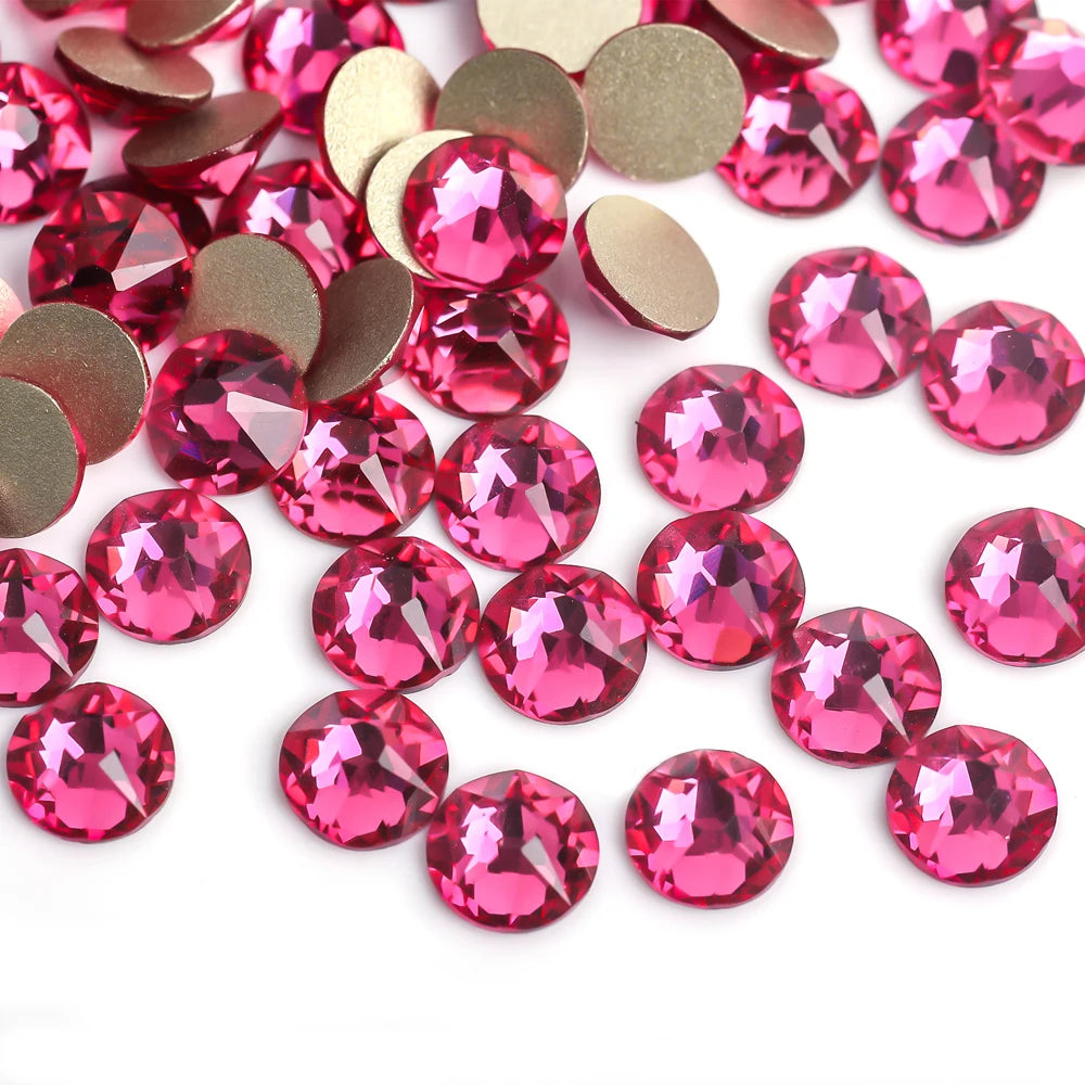 VC 2088-diamantes de imitación para decoración de uñas, 16 caras de corte, cristales brillantes, ss10-30 Strass 8Big + 8Small, sin fijación térmica