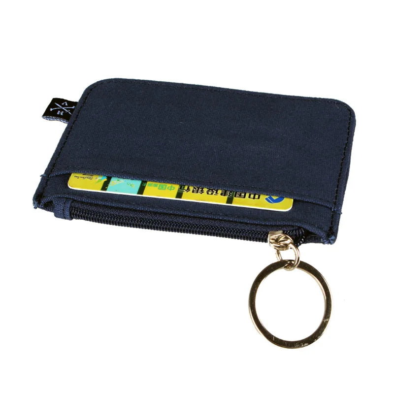 Monedero para mujer, cartera delgada minimalista para hombre, tarjetero, monedero de lona 4642