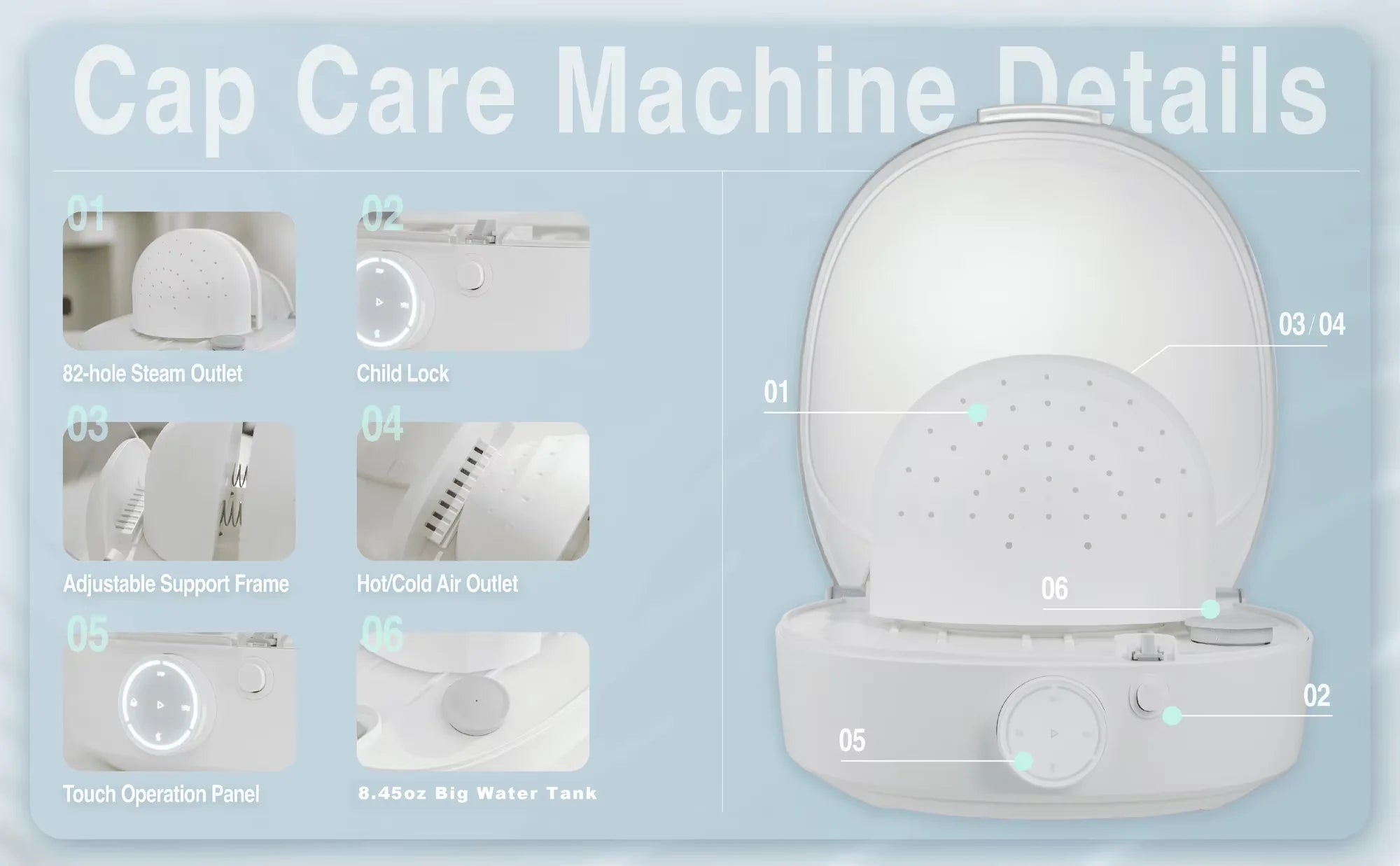 Máquinas automáticas para el cuidado de sombreros, esterilización a vapor, planchado y secado de sombreros de béisbol, sombreros de pescador, etc. (también para la pasteurización a vapor de pelucas)