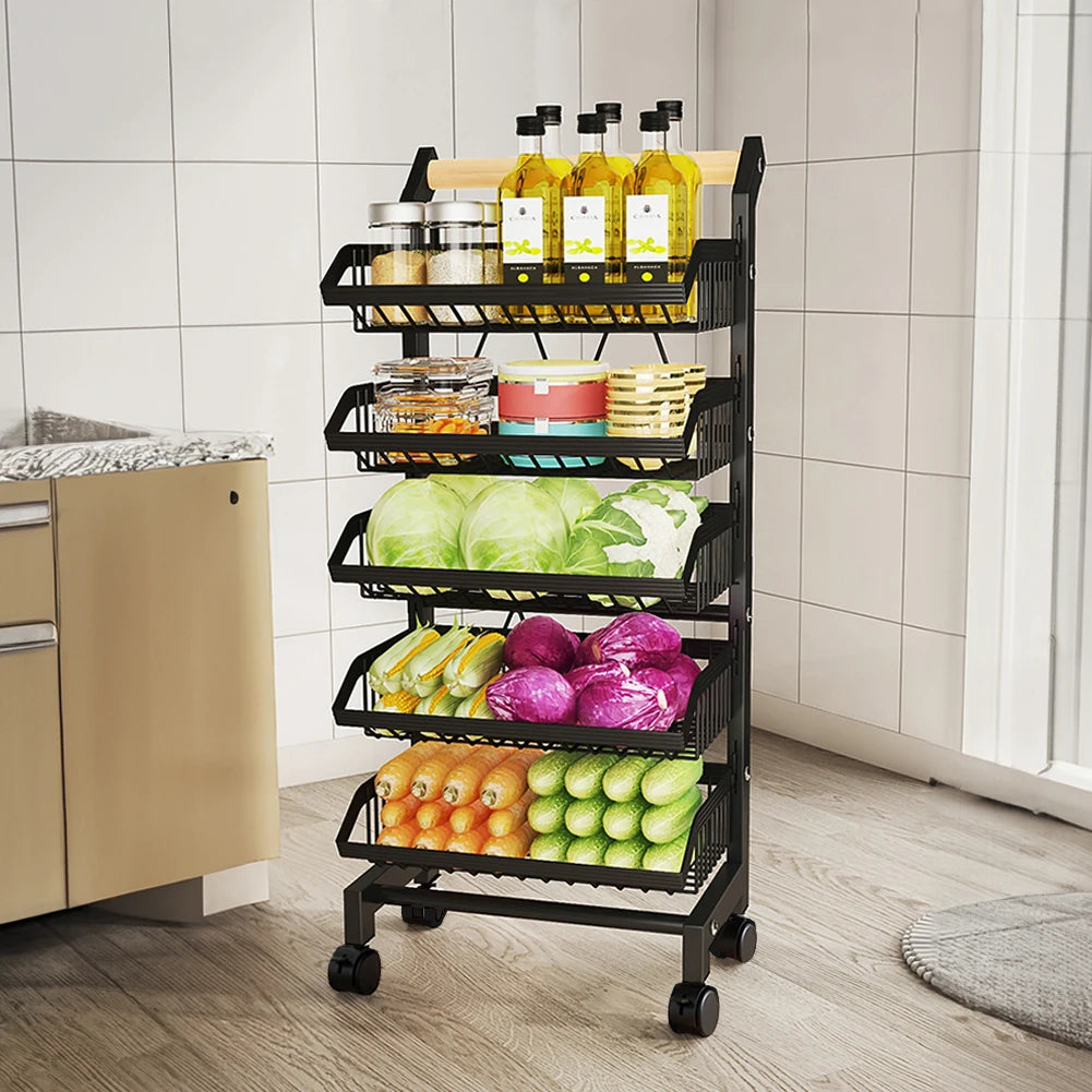 5-Tier Kitchen Trolley, 42cm W x 32cm D x 105cm H