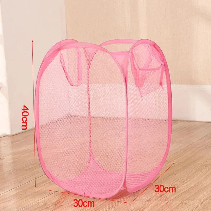 Cesta de lavandería de malla, cesta de almacenamiento pequeña y plegable para sala de estar, dormitorio, cambio de ropa, portátil, para viajes de negocios