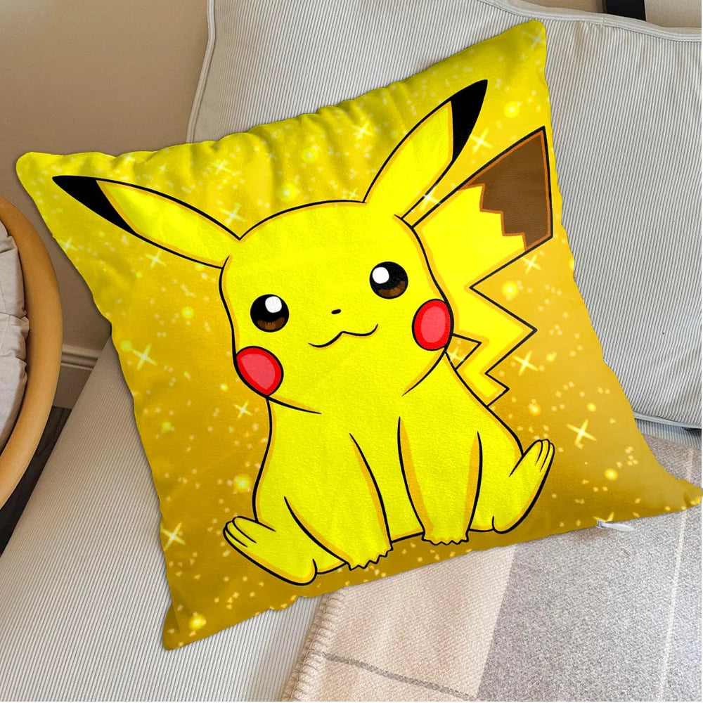 Funda para fundas de almohada Kawaii P-Pilkachuus, funda nórdica para almohada de 45x45, fundas para cojines, almohadas para dormir, decoración decorativa para el hogar