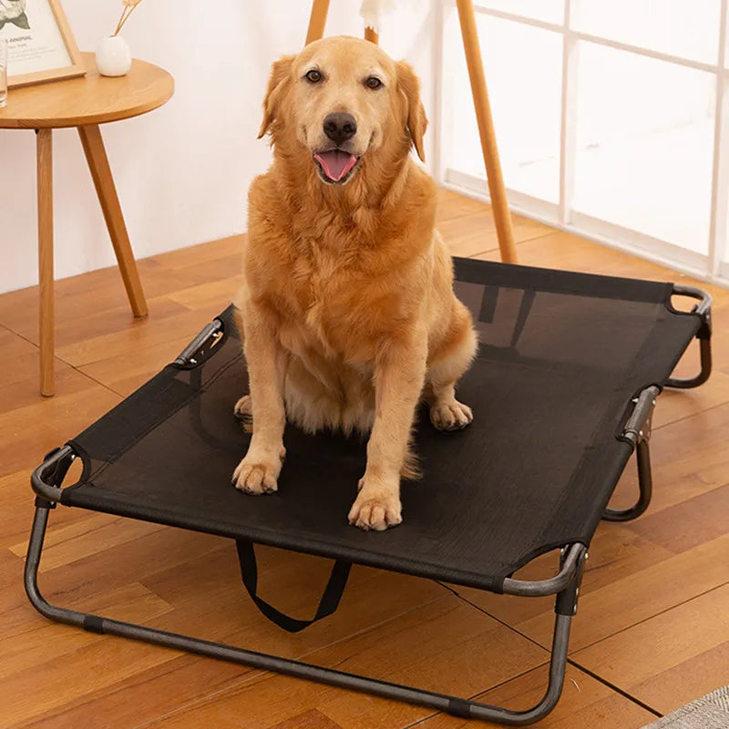 Cama antihumectante para perros, cama transpirable para perros grandes, plegable, para acampar y dormir, perrera colgante para el suelo