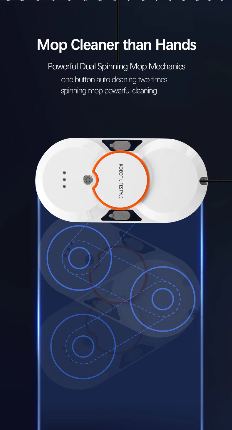 Robot limpiador de ventanas con pulverizador, limpiaparabrisas inteligente, dos tanques de agua, electrodoméstico eléctrico para exteriores