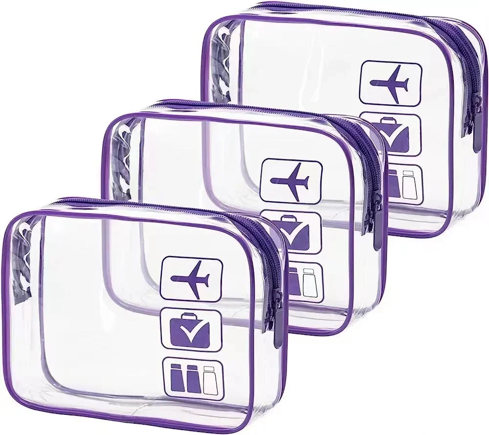 Bolsa organizadora de embalaje de viaje de PVC transparente para mujer, bolsa de viaje para cepillo de dientes, toalla, equipaje, bolsa de almacenamiento de artículos de tocador y cosméticos