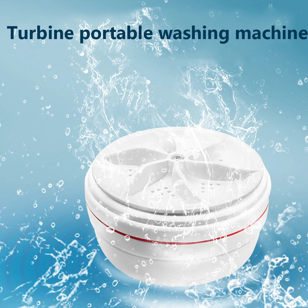 Mini lavadora portátil con alimentación por USB, máquina de lavado Turbo ultrasónica giratoria, Mini lavadora Turbo ultrasónica para viajes en casa