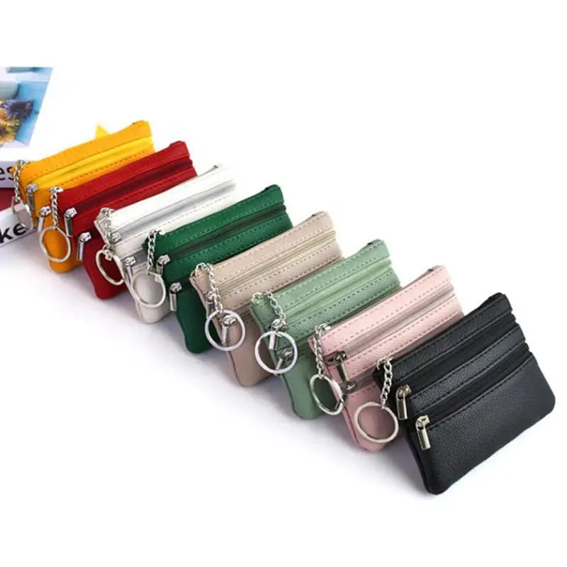Monedero de Cuero PU 2025 Nuevo con Llavero, Monedero Impermeable con Cremallera, Resistente al Desgaste, Tarjetero para Hombre