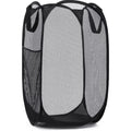 Cesta grande para la colada, cesto para la colada emergente de malla plegable, bolsillo lateral, almacenamiento de ropa transpirable, organización del almacenamiento de la ropa