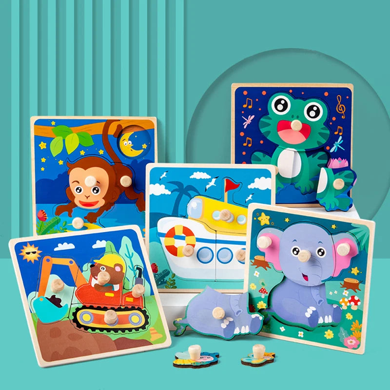 Rompecabezas Montessori para bebés juguetes de madera para niños de 1 2 y 3 años juegos educativos de aprendizaje para niños regalos de cumpleaños para niños