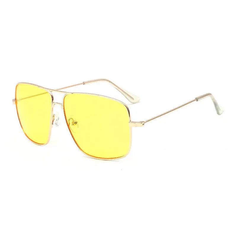 Gafas de Montura Cuadrada Grande, Estilo Vintage Simple, Montura Metálica Extra Grande para Hombre, Gafas de Moda para Mujer, Lentes Transparentes, Gafas Ópticas