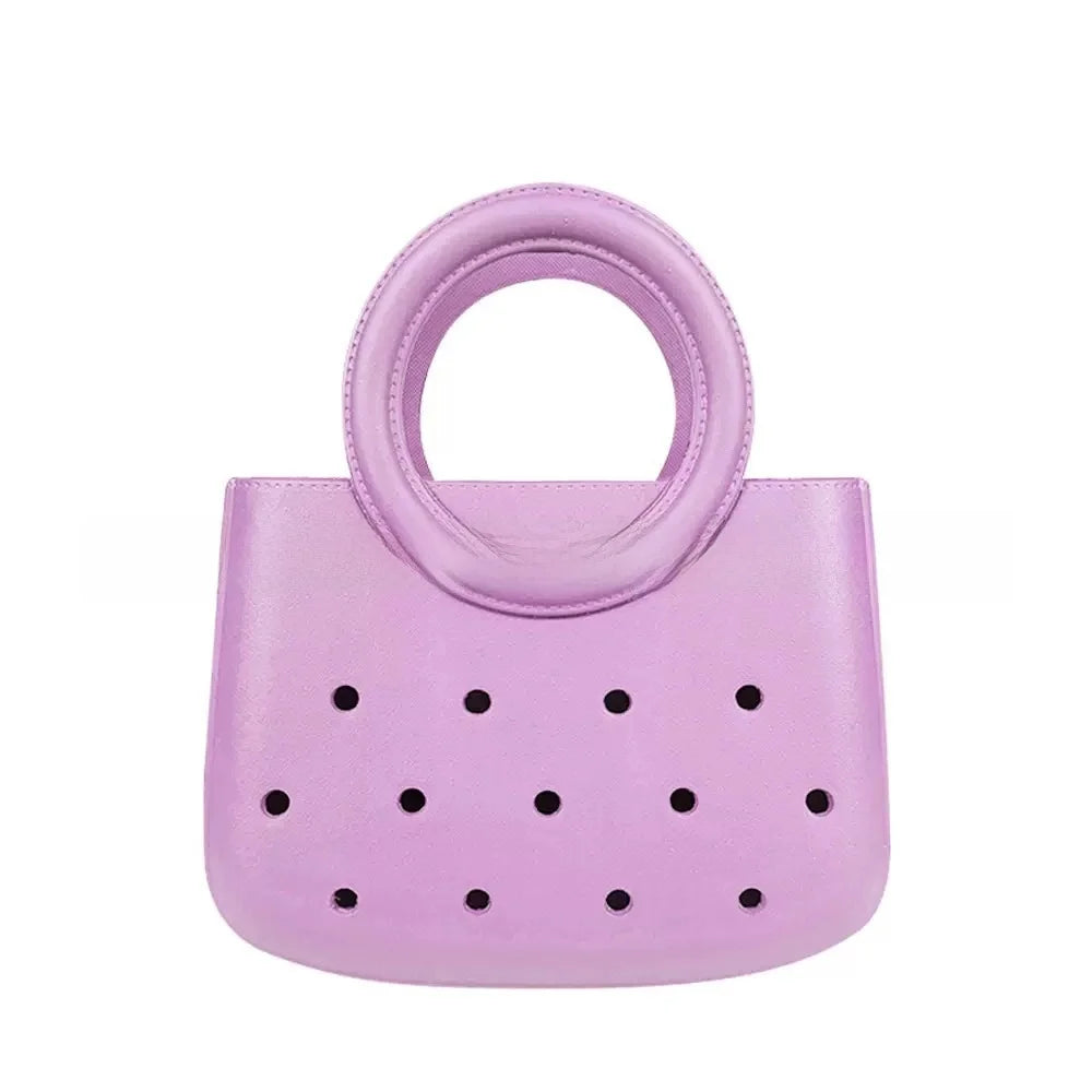 Bolsa de Almacenamiento Impermeable de Material EVA, Bolsa de Playa con Diseño Calado, Estilo Casual de Viaje, Tamaño Pequeño, para Uso Diario