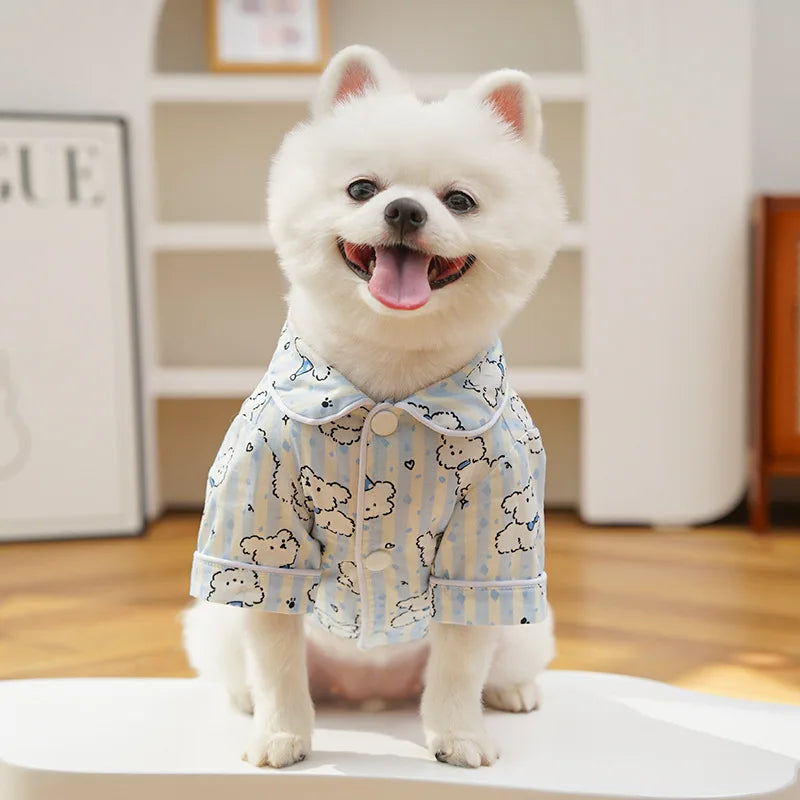Mono de verano para perro, ropa con estampado de perro, chaleco para cachorro, ropa para perros Chihuahua y Bichón, pijama fino de cuatro patas para perro, ropa para parejas.