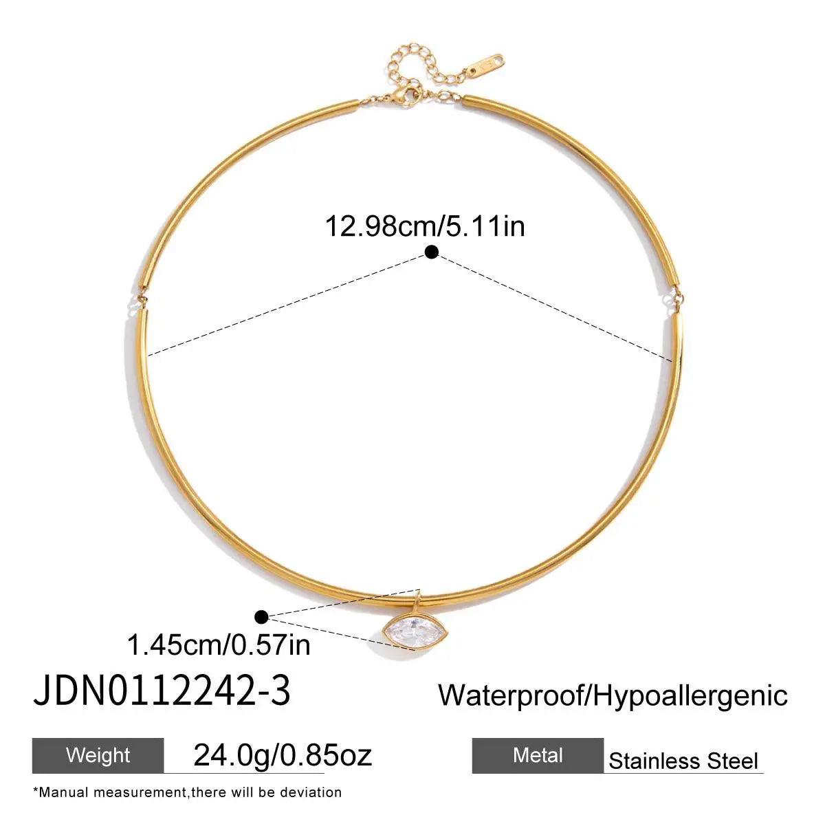 Collar con colgante geométrico de circonita para mujer, chapado en oro de 18 quilates, collar de acero inoxidable, joyería de moda, regalo.