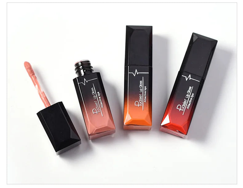 Lápiz labial líquido mate resistente al agua brillo de labios de larga duración tinte Sexy rojo desnudo púrpura lápices labiales metálicos cosméticos de maquillaje