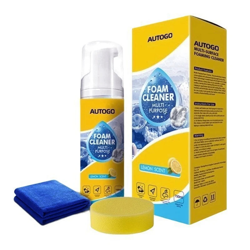 Limpiador de Espuma Multienzimático 4 en 1 para Interiores de Auto, Cuero, Plástico, Tela, Agente de Limpieza sin Espuma para Cocina, Baño y Sofá