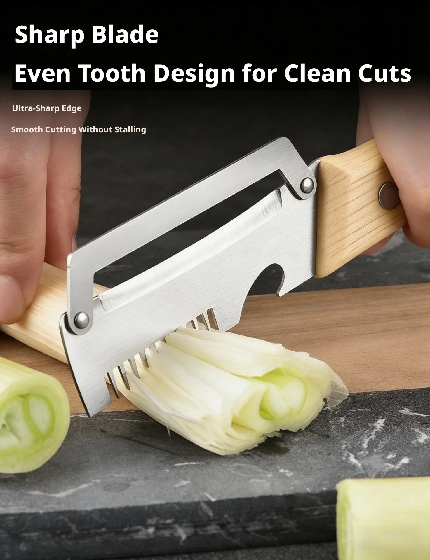 Nuevo Cuchillo Pelador Ergonómico 2026 con Mango de Madera, Pelador de Verduras de Acero Inoxidable con Mango de Madera, Pelador 2 en 1 para Frutas y Patatas