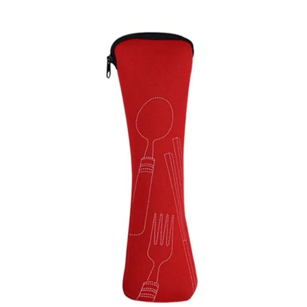 Bolsa de vajilla de embalaje de viaje, alta calidad, portátil, sin vajilla, bolsas para cubiertos, Picnic, tenedor, cuchara, estuche para vajilla