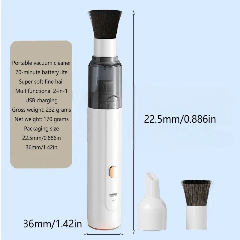 Mini Aspiradora de Mano 3 en 1, Succión/Soplado/Aspiración de Agua, Fuerte Succión, Portátil, para Coche, Polvo de Café, Limpieza de Escritorio