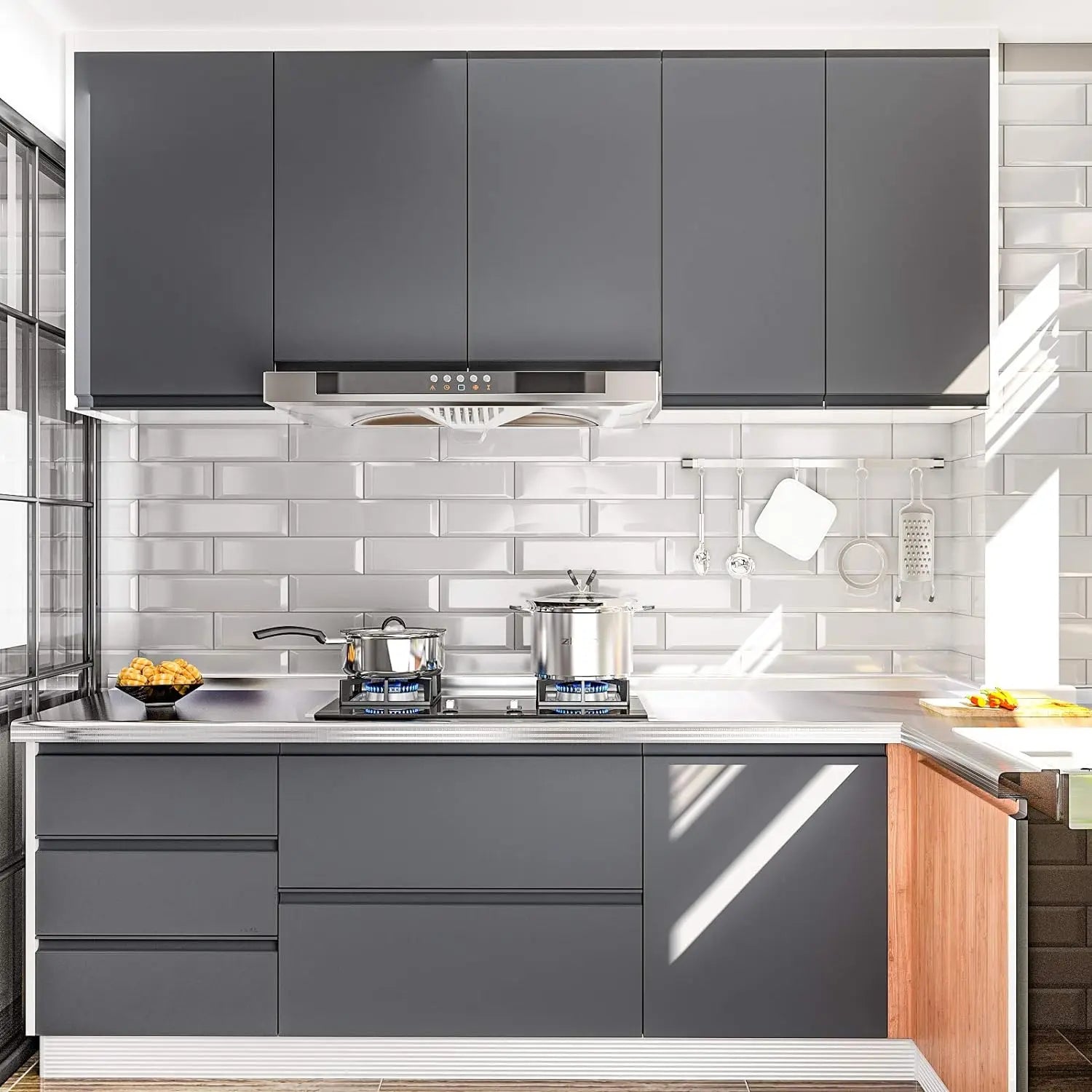 Papel tapiz de película de vinilo autoadhesivo, pegatinas de pared impermeables para baño, cocina, muebles, decoración de habitación, mejora del hogar