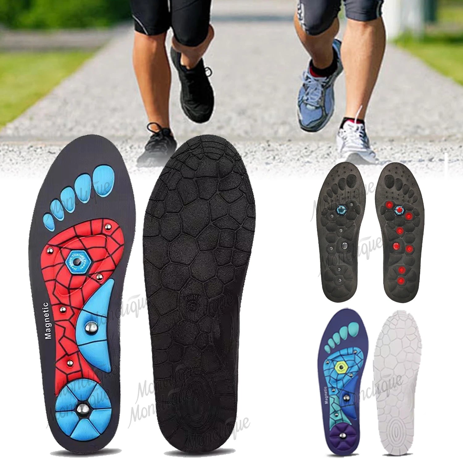 Plantillas de acupresión para pies, terapia magnética, reflexología, cuidado de la salud, almohadillas para zapatos, soporte para arco, absorción de impacto, suelas de zapatos cómodas