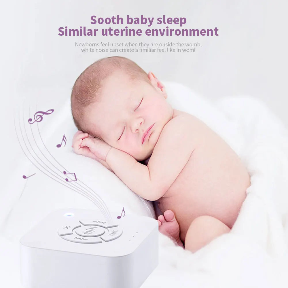 Mini máquina de sonido de ruido blanco, chupete para dormir con 9 sonidos relajantes, temporizador de luz de respiración, carga tipo C para bebé, hogar y oficina