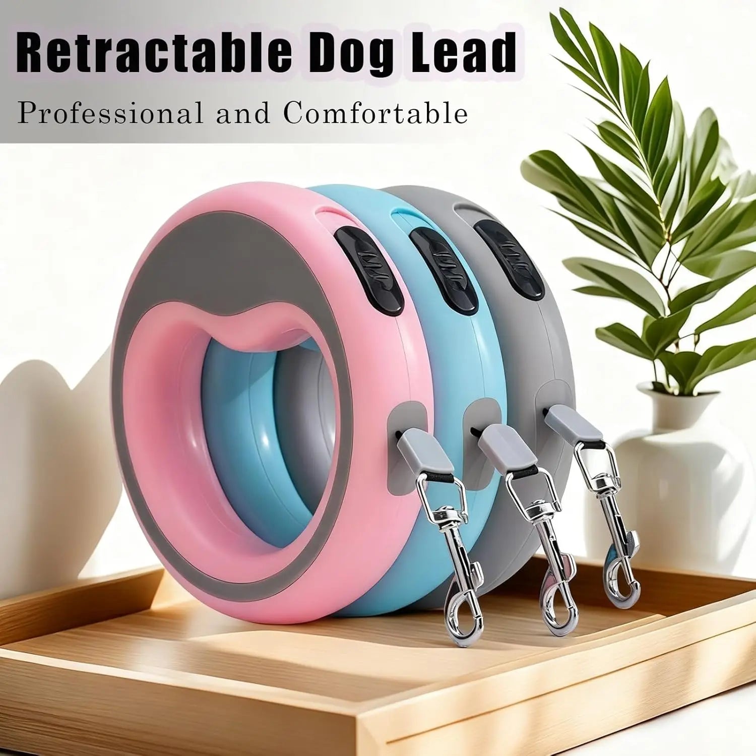 Correa Retráctil para Perro, Resistente, Extensible, con Cinta de Nailon Fuerte, Freno de Una Mano, Diseño Antienredos para Perros Pequeños