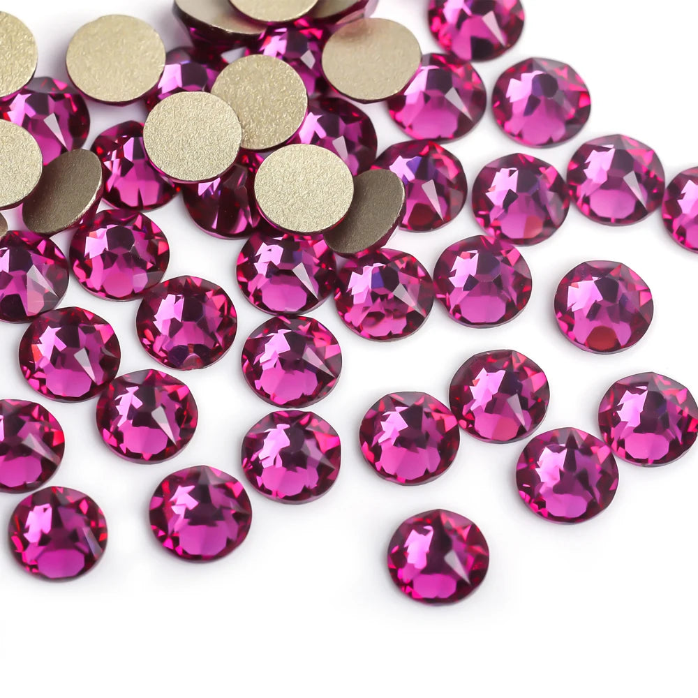 VC 2088-diamantes de imitación para decoración de uñas, 16 caras de corte, cristales brillantes, ss10-30 Strass 8Big + 8Small, sin fijación térmica