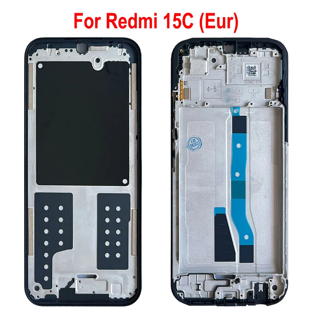 Para Xiaomi Redmi 15 15C marco LCD marco medio bisel carcasa versión Eur piezas de repuesto para Redmi A5 4G marco frontal