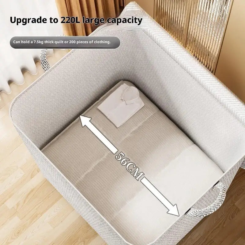 Caja de almacenamiento de ropa de gran tamaño con cubierta, cesta de lavandería grande, bolsa organizadora para bebé, plegable