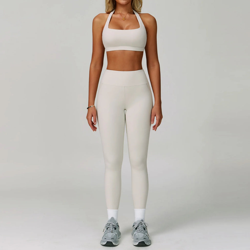 Conjuntos de 2 uds de chándal para mujer, ropa deportiva, conjuntos de Yoga, ropa deportiva, sujetador de entrenamiento, conjunto de mallas de cintura alta, ropa de gimnasio, trajes deportivos