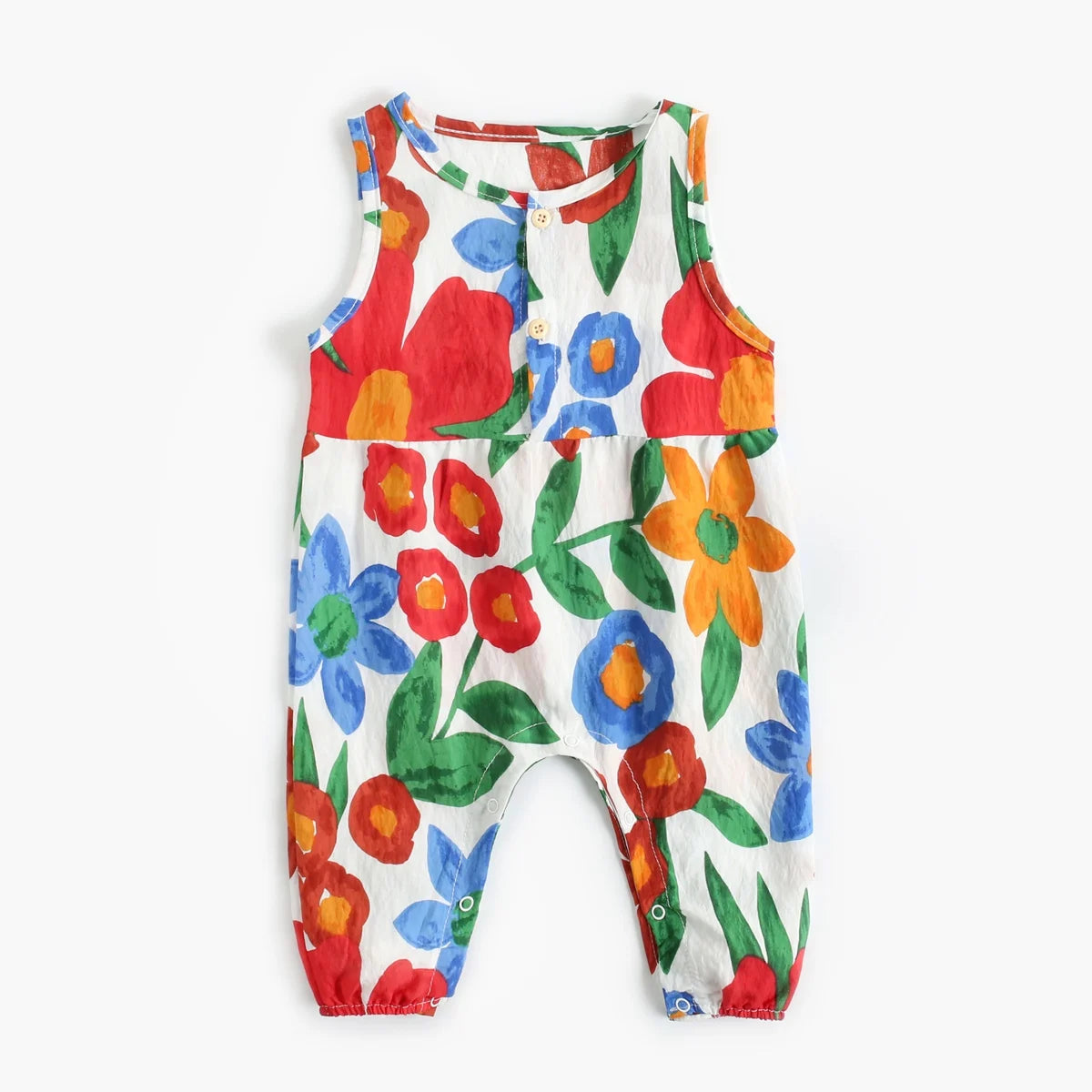 Sanlutoz Monos estampados para bebés y niñas, sin mangas, con estampado floral de verano