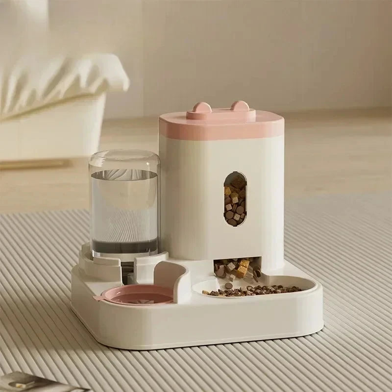 Comedero Automático para Perros y Gatos con Fuente de Agua, Plato Elevado de Gran Capacidad para Bebedero y Comedero de Mascotas