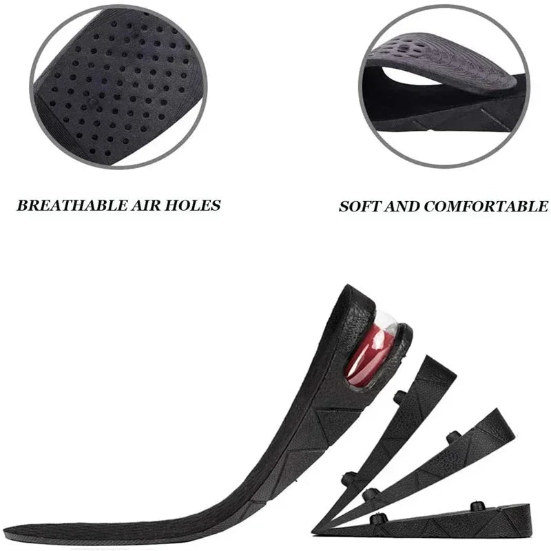 Plantilla de elevación de cojín de zapato de aire para hombres y mujeres, plantilla Invisible Variable de 3-9cm, plantillas para aumentar la altura, almohadilla de soporte más alta de corte ajustable