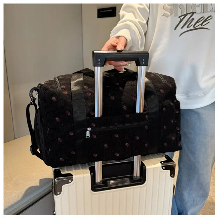 Bolsa de viaje de pana, bolsa de viaje de gran capacidad con compartimento para zapatos, bolsas deportivas para Fitness para mujer, bolsas de lona