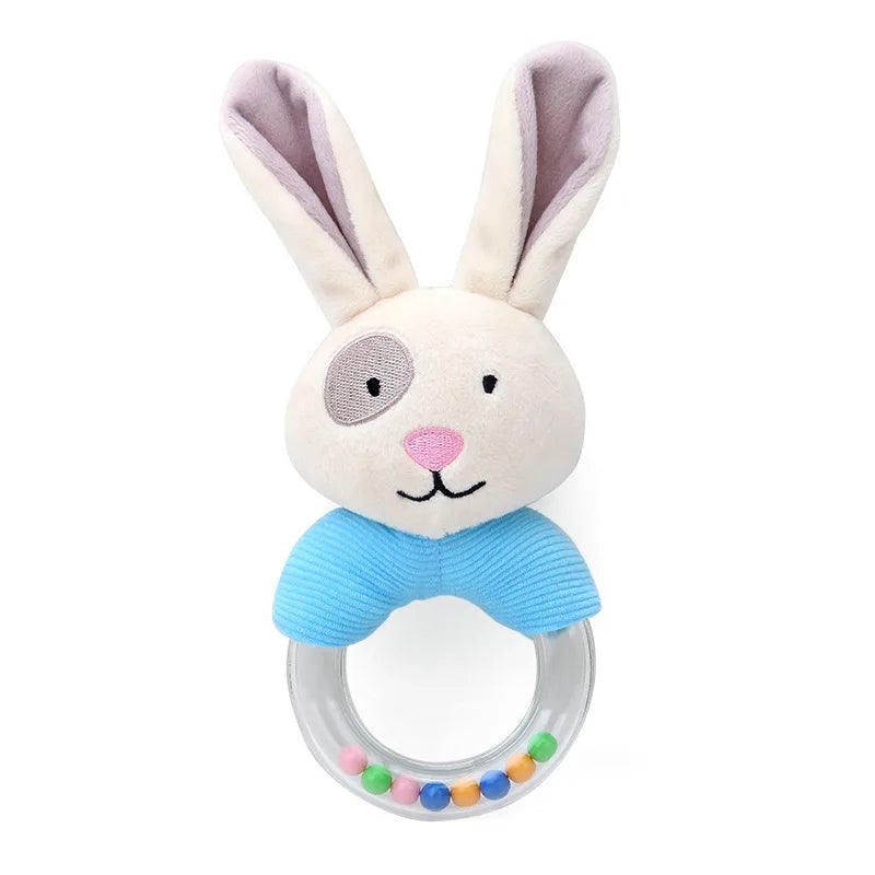 Sonajeros colgantes sensoriales para bebé, juguete de aprendizaje suave, cochecito de animales de peluche, cama de coche infantil, cuna con mordedor para bebés y niños pequeños