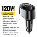 Essager 120W USB C cargador de coche con puerto de encendedor de cigarrillos de coche de 85W adaptador de cargador de coche rápido para iPhone 15 MacBook Xiaomi Laptop
